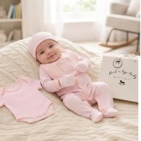 H15230: Baby Girls Teddies 6 Piece Mesh Bag Gift Set (NB-6 Months)